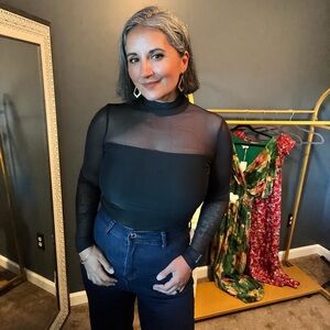 Sheer Black Long Sleeve Top